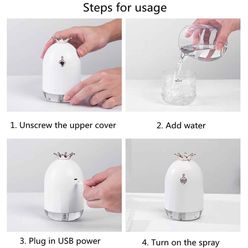 7-Color Mini Humidifier Creative Silent Home Mist Air Water Diffuser