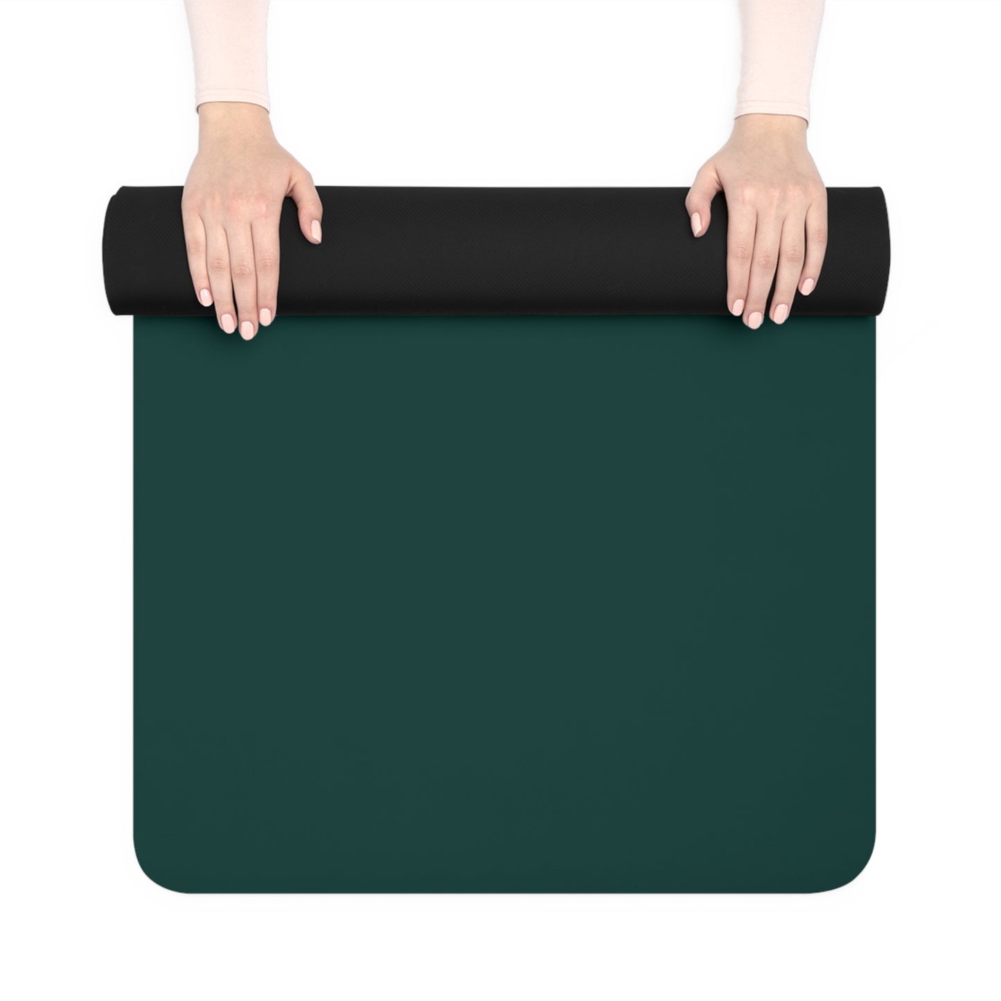 Wellness Harbor Co. Rubber Yoga Mat — Non‑Slip Eco Fitness Mat with Sun & Hands Logo