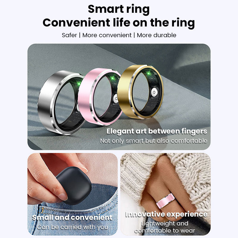 Smart Ring 2025 Heart Rate Sleep Oxygen Fitness Tracker 5ATM