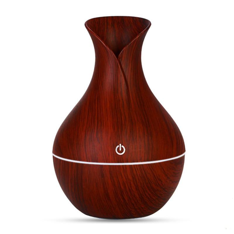 130ml Wood Grain Vase Essential Oil Diffuser Aromatherapy Humidifier
