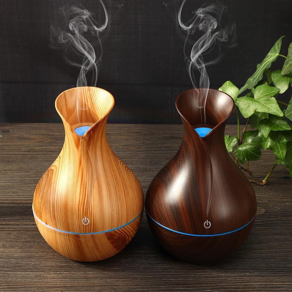 130ml Wood Grain Vase Essential Oil Diffuser Aromatherapy Humidifier