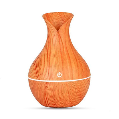 130ml Wood Grain Vase Essential Oil Diffuser Aromatherapy Humidifier