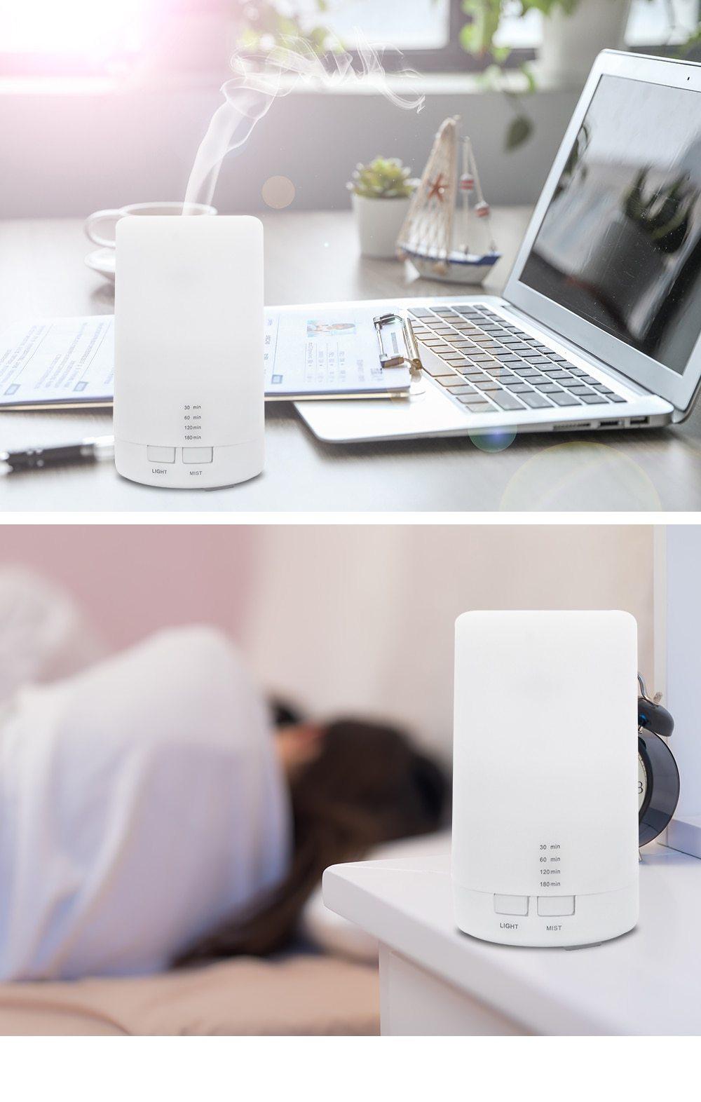 Mini Ultrasonic Air Humidifier USB Aromatherapy Diffuser 5-Color LED