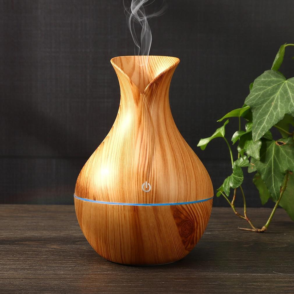 130ml Wood Grain Vase Essential Oil Diffuser Aromatherapy Humidifier