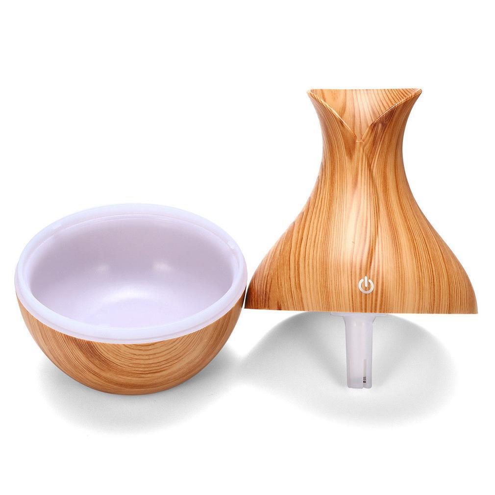 130ml Wood Grain Vase Essential Oil Diffuser Aromatherapy Humidifier
