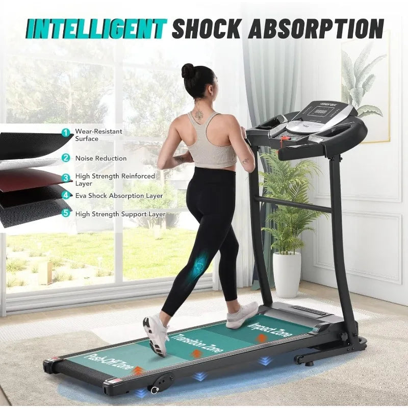 Merax Electric Folding Treadmill Motorized Running Machine with Speakers