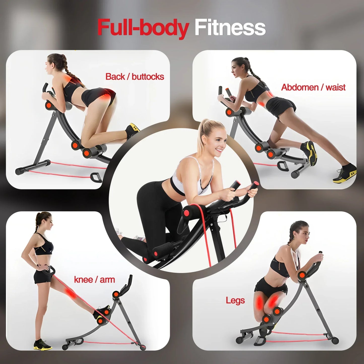 Foldable Ab Machine Core & Abdominal Trainer Home Gym Equipment LCD