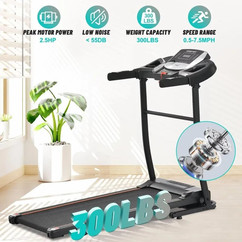 Merax Electric Folding Treadmill Motorized Running Machine with Speakers