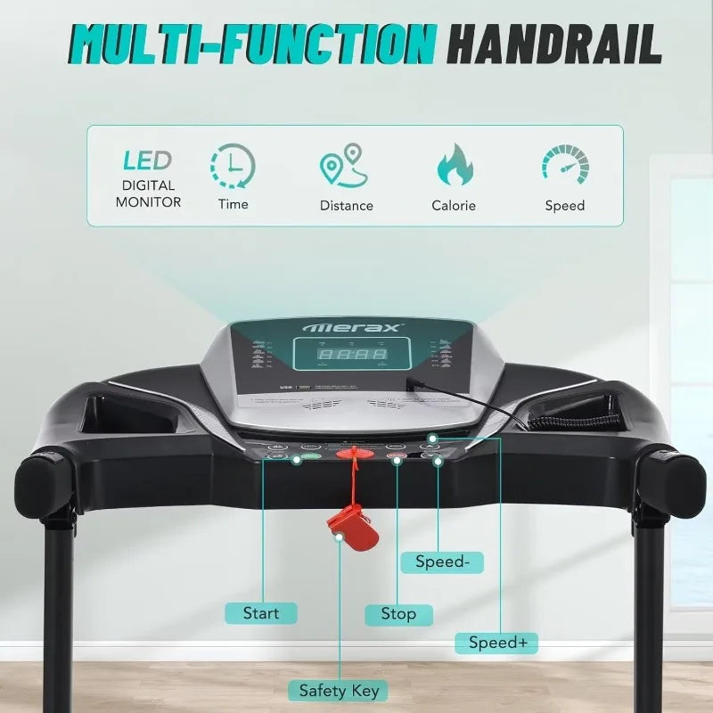 Merax Electric Folding Treadmill Motorized Running Machine with Speakers