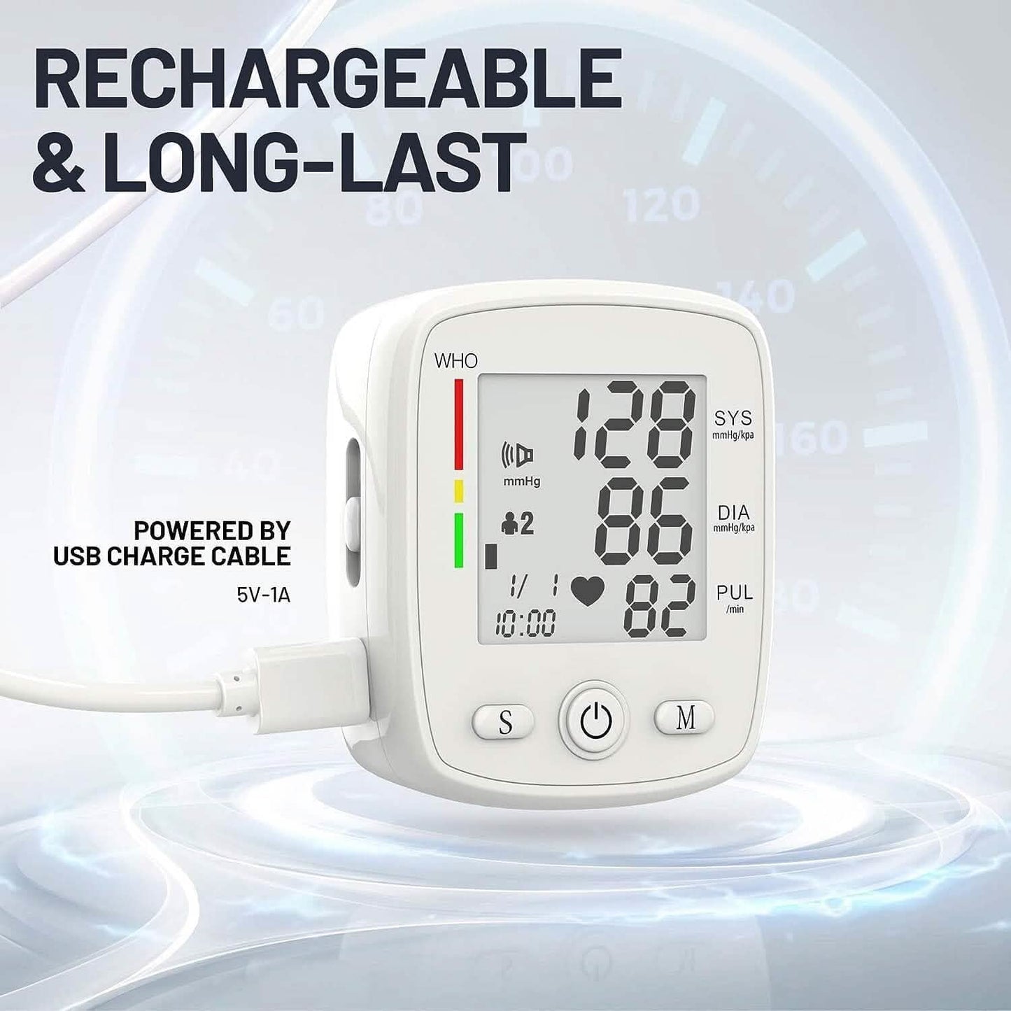 Digital Wrist Blood Pressure Monitor Automatic BP Cuff Voice LCD Display