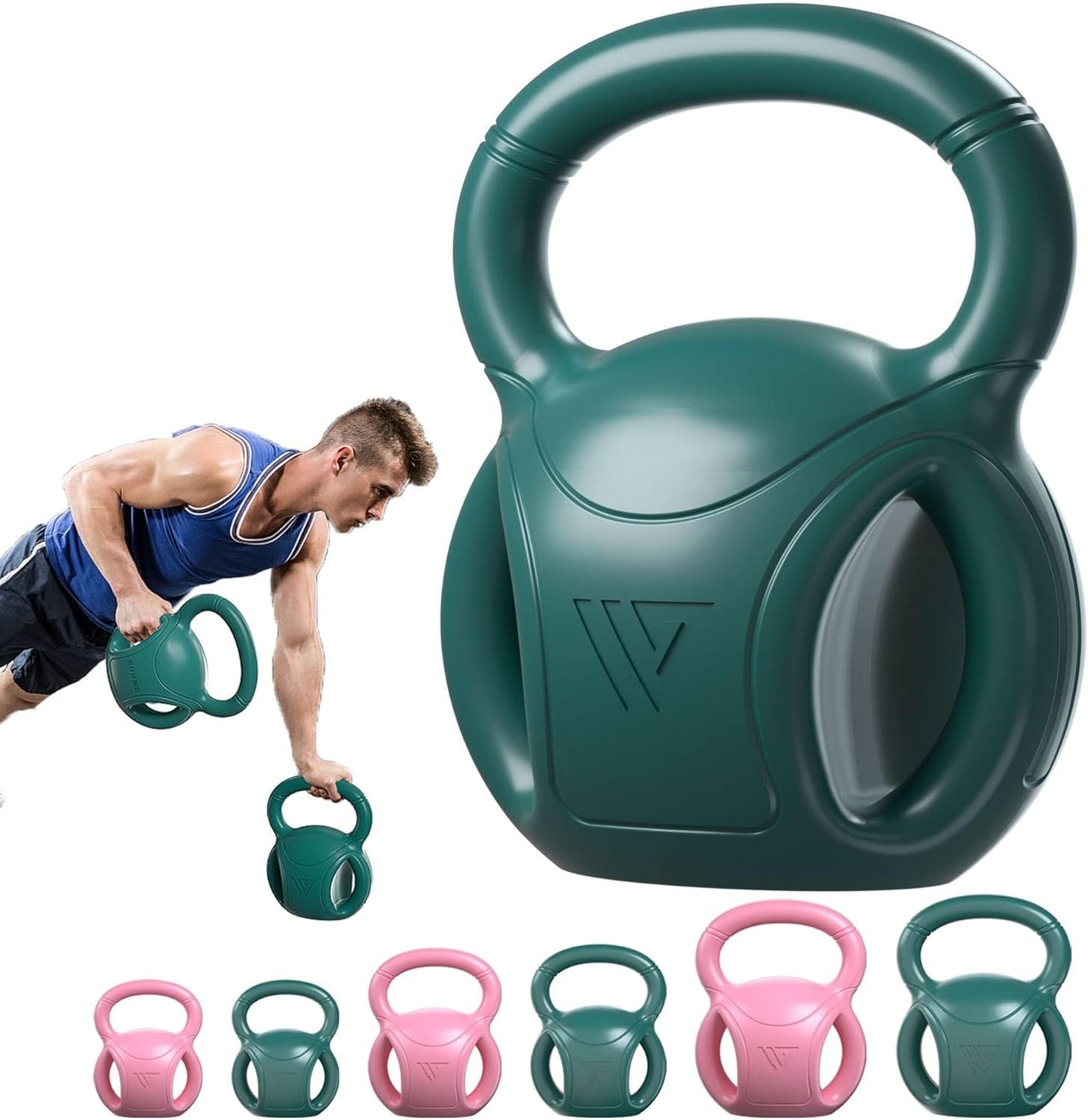 3-Handle Kettlebell Weight 5–20 lb Core Training & Home Gym Fitness