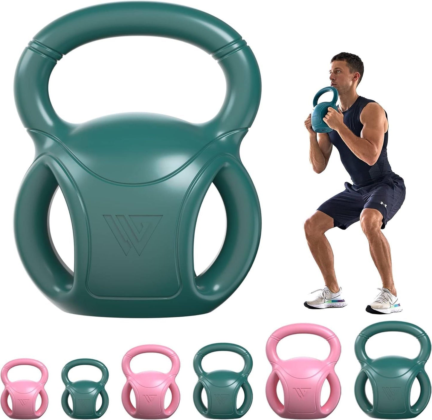 3-Handle Kettlebell Weight 5–20 lb Core Training & Home Gym Fitness