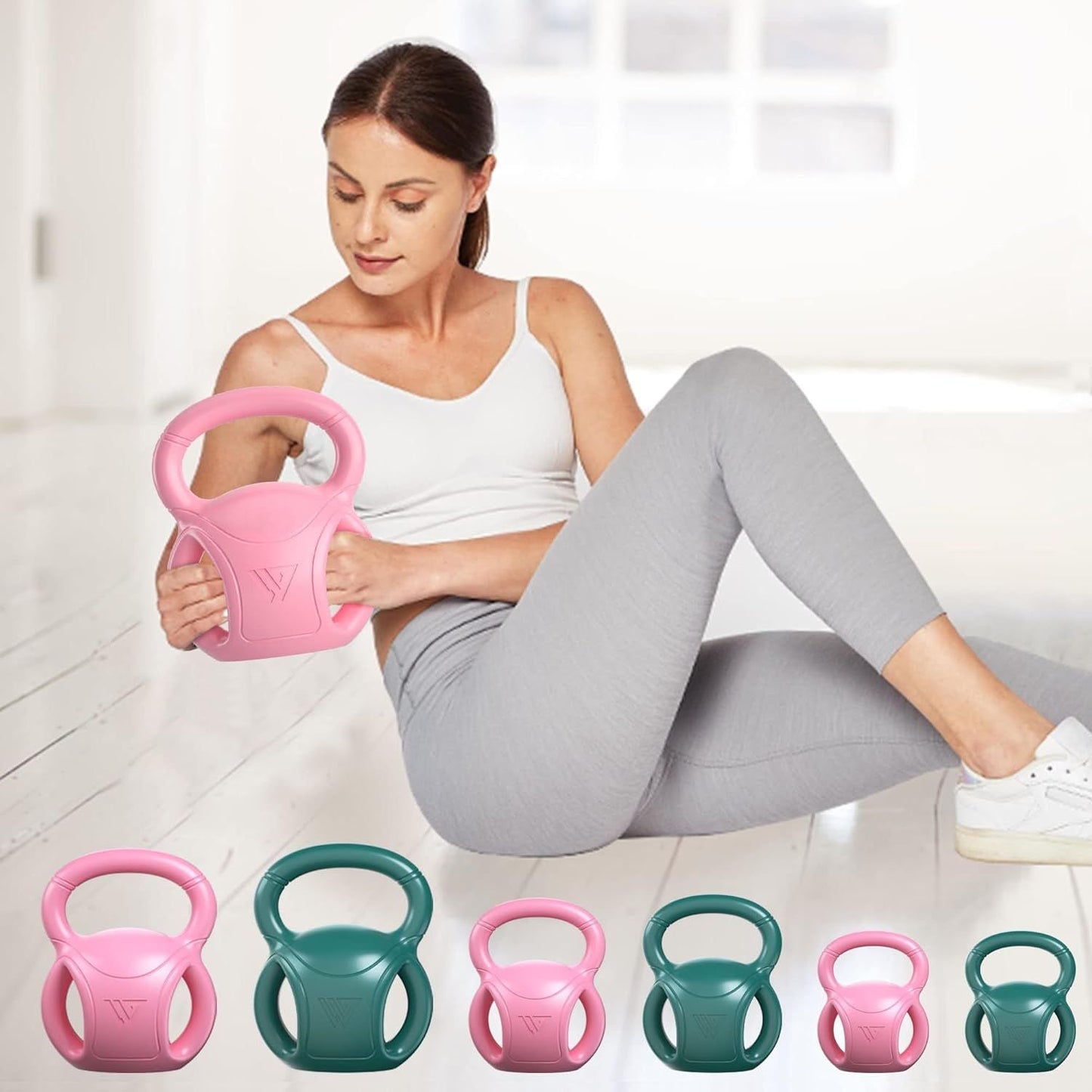 3-Handle Kettlebell Weight 5–20 lb Core Training & Home Gym Fitness