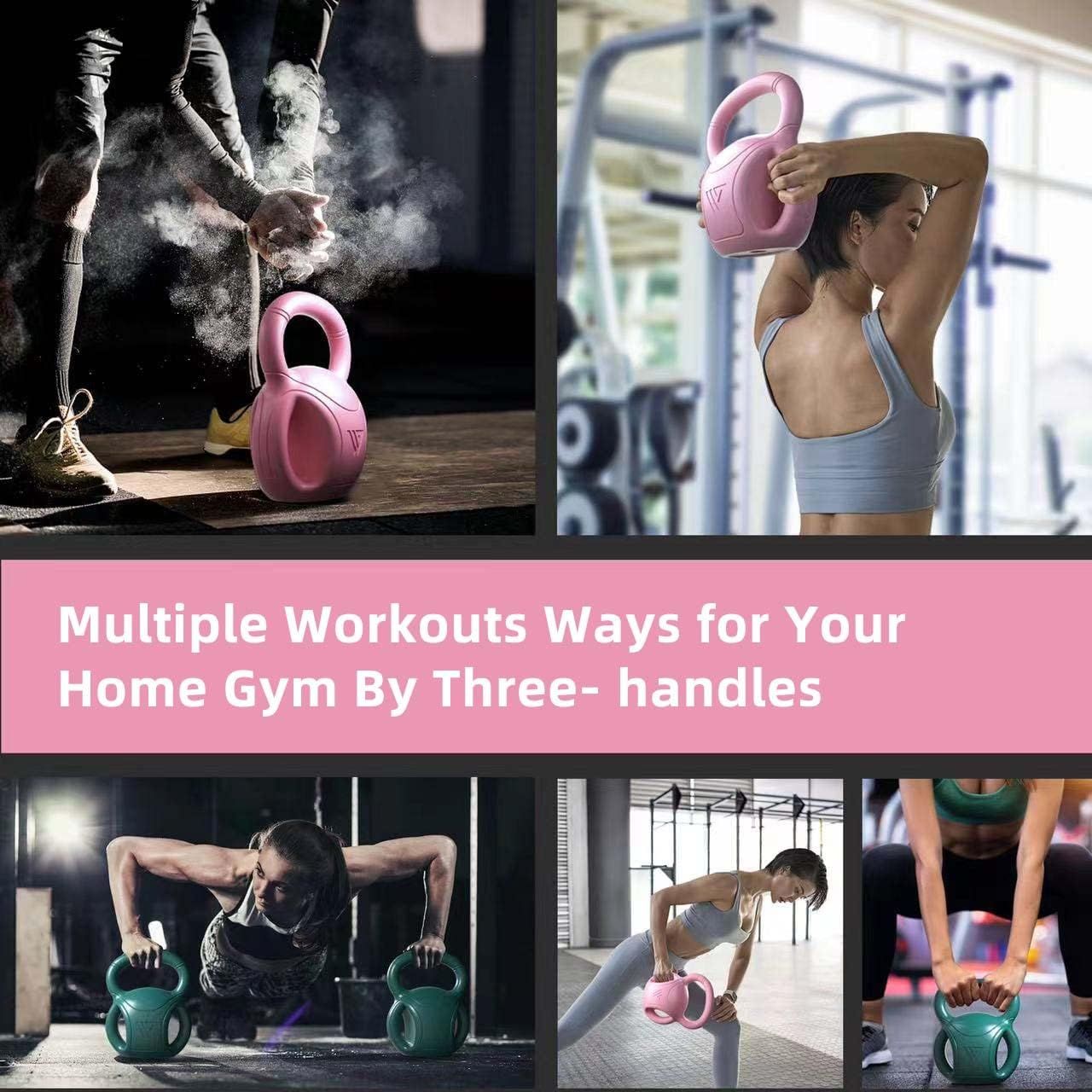 3-Handle Kettlebell Weight 5–20 lb Core Training & Home Gym Fitness