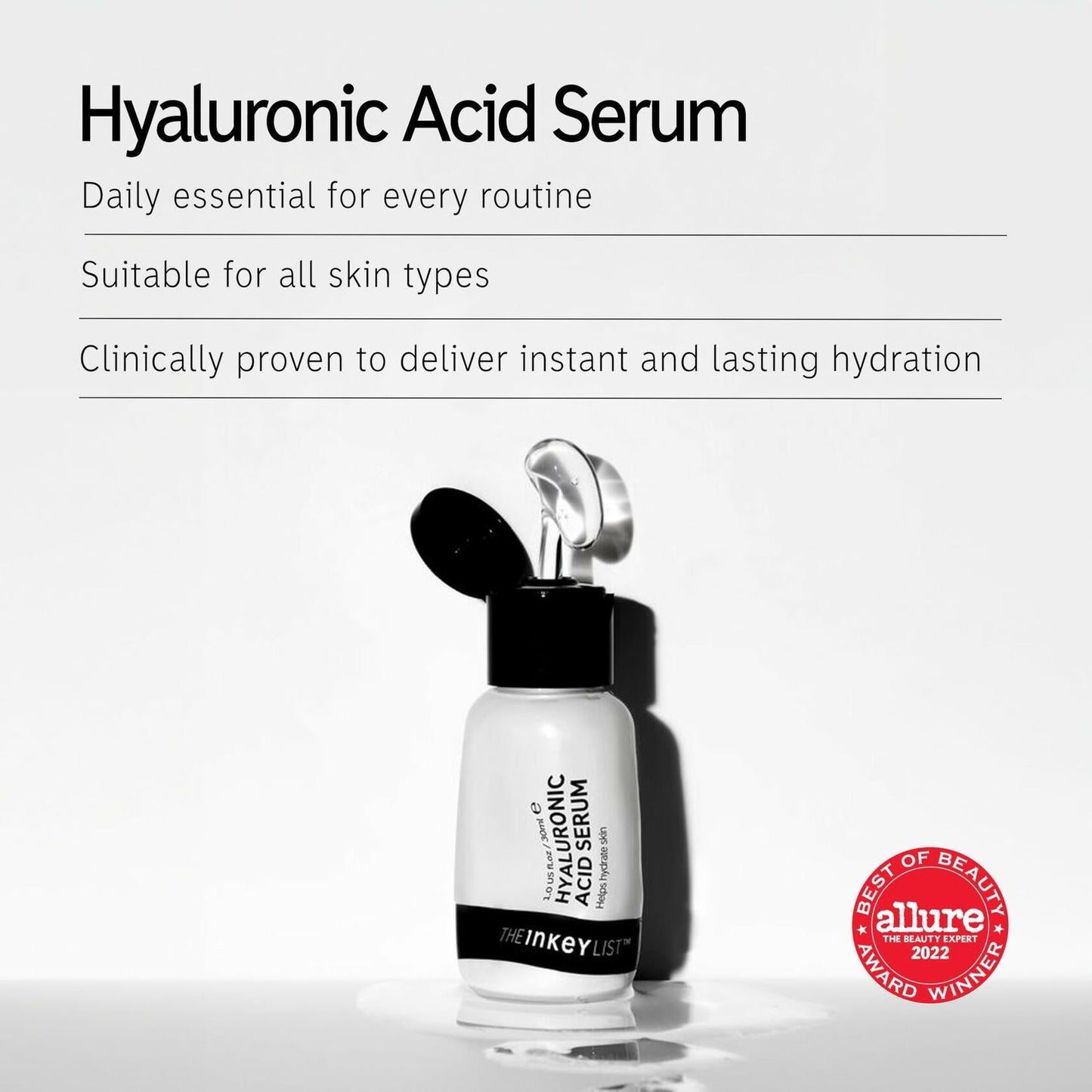Hyaluronic Acid Serum 1oz Hydrating Plumping Skin Moisture Booster